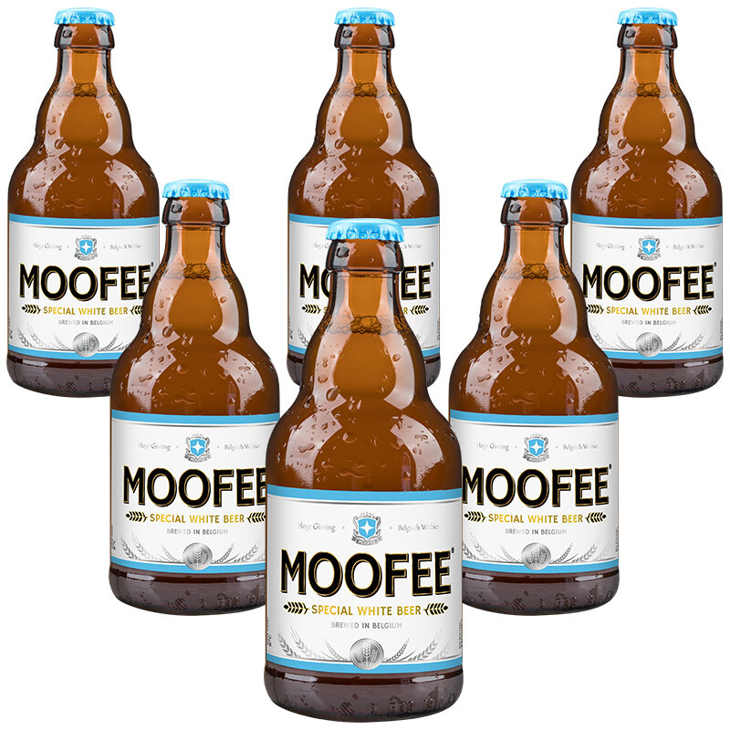 MOOFEE 慕妃 比利时原装进口精酿高发酵白啤酒 330mL*6瓶 75.65元