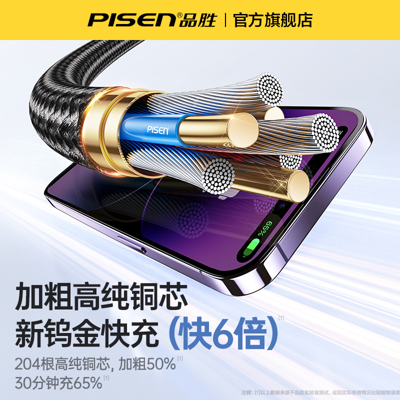 PISEN 品胜 适用苹果iphone14plus充电器线20WPD快充13数据线12promax器11手机8pm快充3