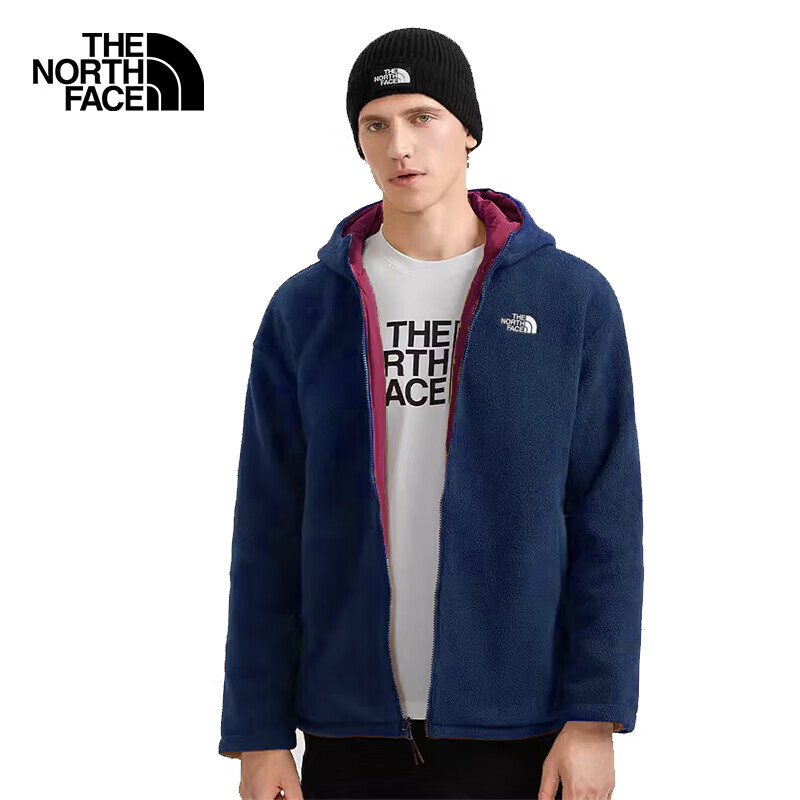 THE NORTH FACE 北面 抓绒衣男户外保暖双面穿外套7QT7 藏青色/紫红色/OXO XL ￥771.