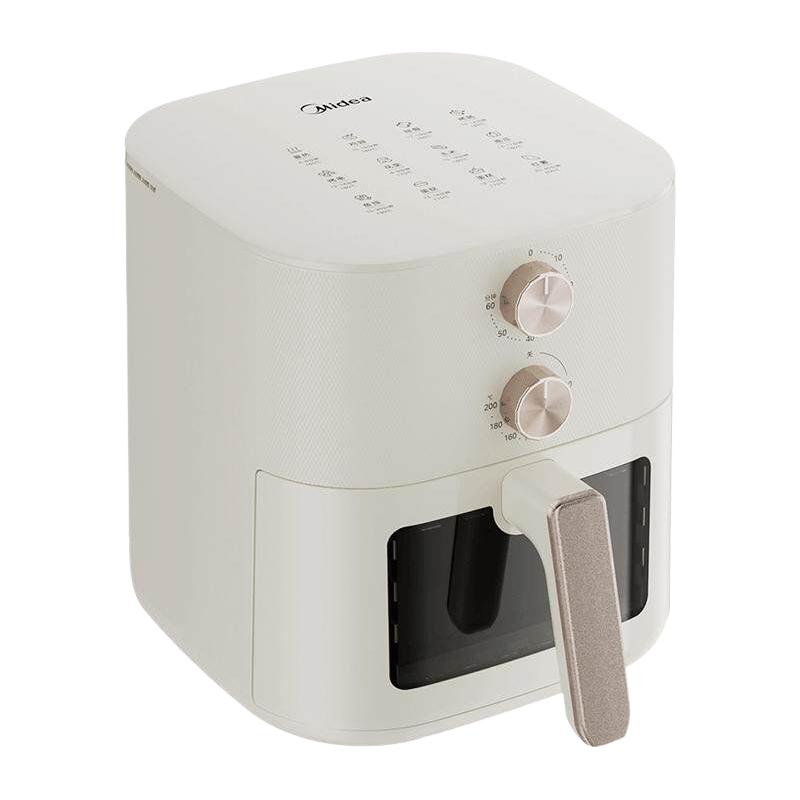 美的 可视免翻面 空气炸锅 8086pro，全不锈钢 126.28元