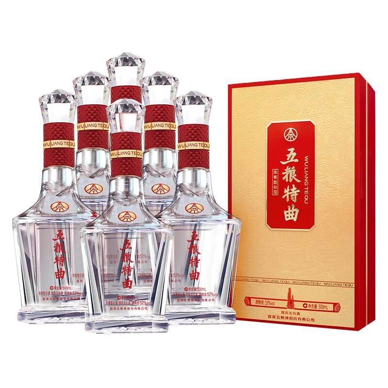 五粮液 五粮特曲金彩版 52度整箱 500ml*6瓶 657元（需用券）