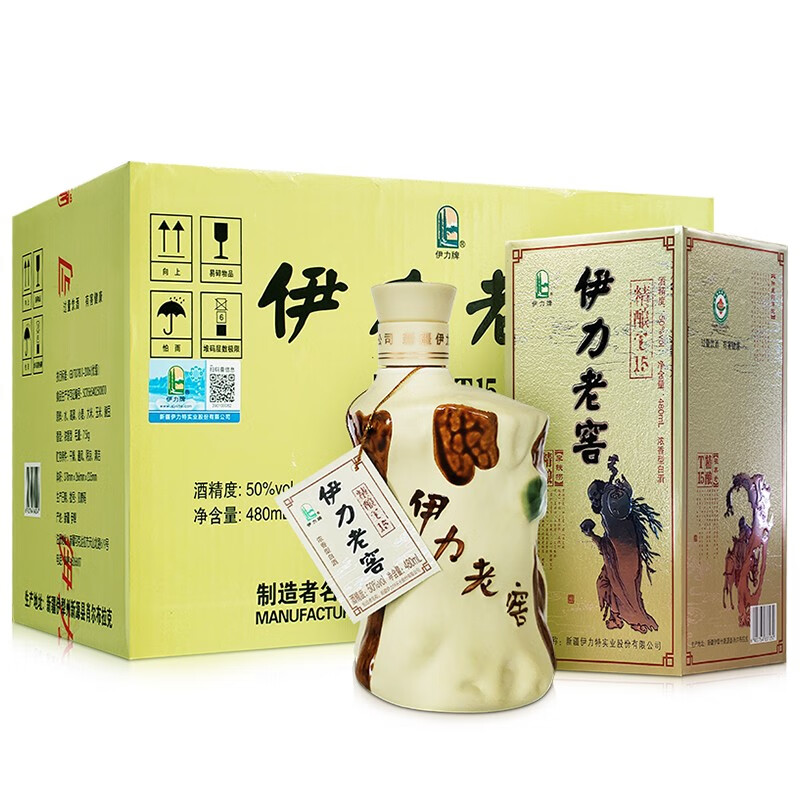 YILITE 伊力特 50度伊力老窖老树根480ml*6瓶 新疆伊力特浓香型白酒 50度 480mL 6