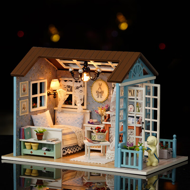 智趣屋 plus专享：diy小屋手工制作木制房子拼装模型立体玩具女生儿童情人