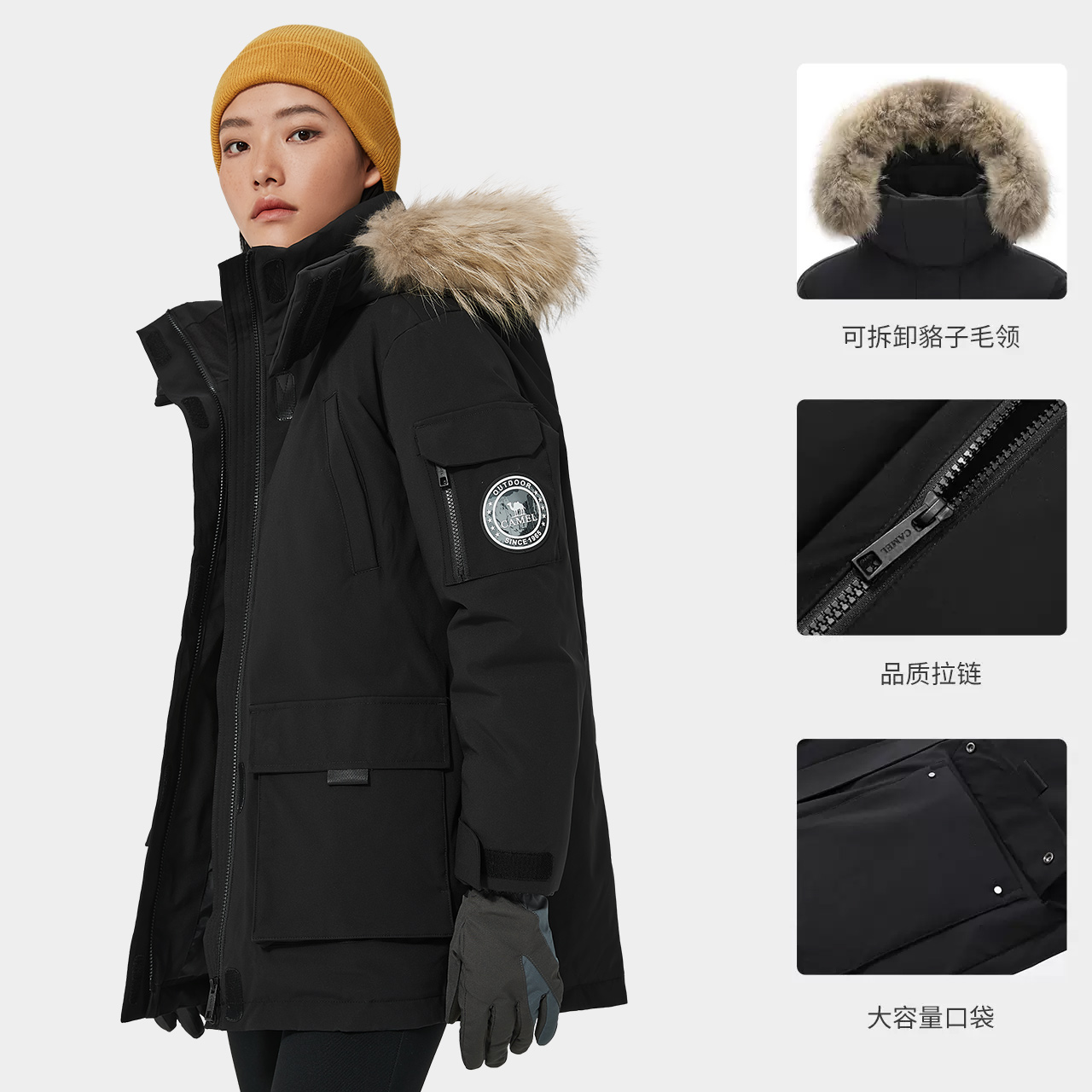 骆驼 户外工装女款羽绒服 AA22264036B 799元（需用券）