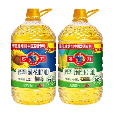 88VIP：多力尚选葵花籽油6.08L+多力尚选玉米油6.08L 组合装家庭装食用油 120.31
