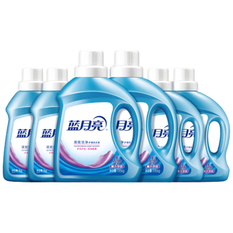 蓝月亮 深层洁净洗衣液 全瓶装:1.95kg瓶*2+1kg瓶*4 (15.8斤) 63元(返卡22元)
