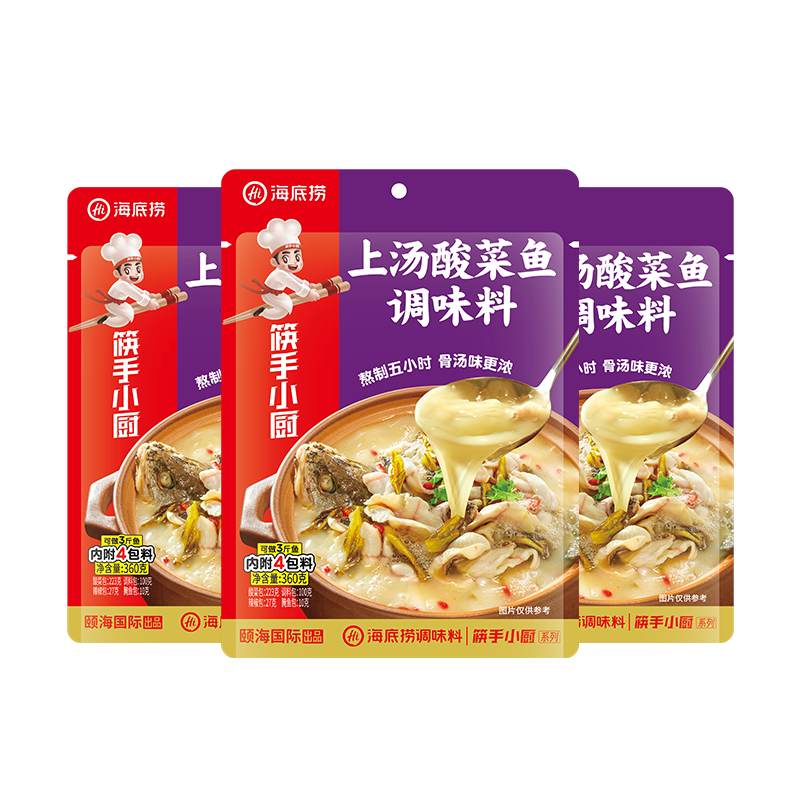 筷手小厨 酸菜鱼调味料 360g*3包 17.25元（需用券）