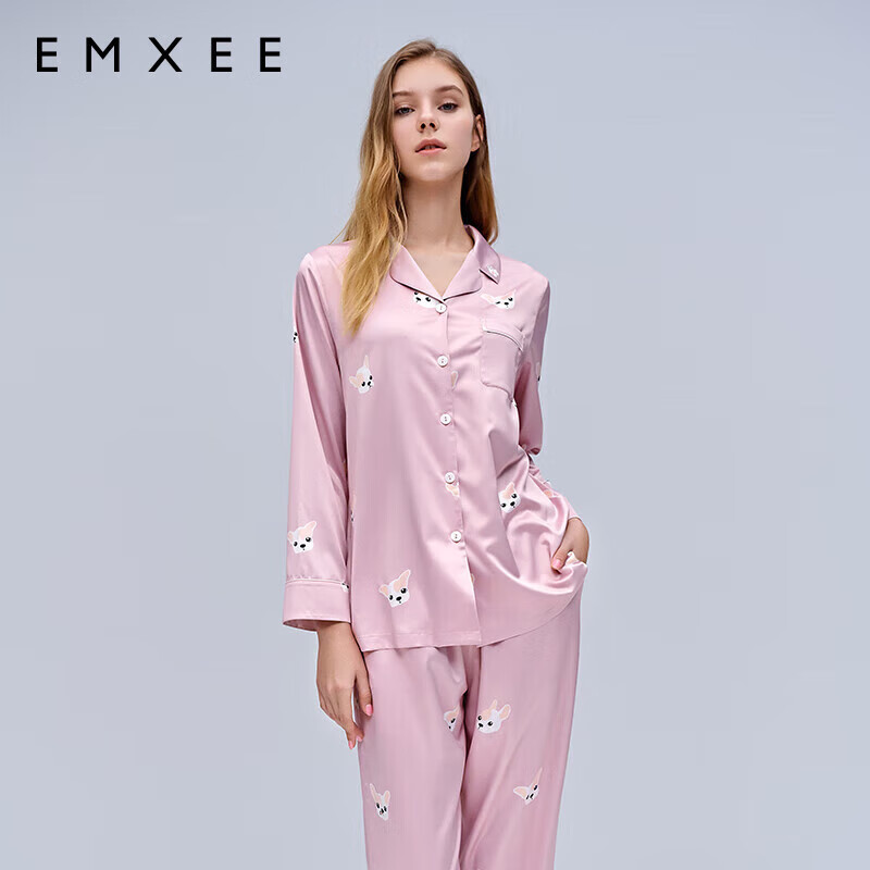 EMXEE 嫚熙 夏季月子服睡衣怀孕期家居服套装 粉色法斗 XL 199元（需用券）