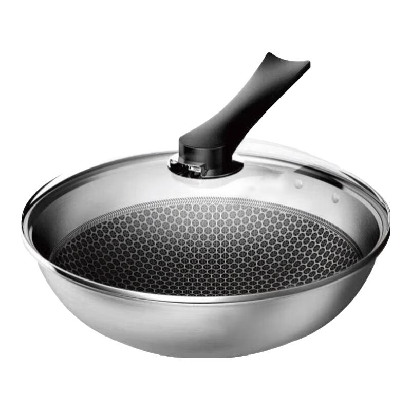 康巴赫 304不锈钢蜂窝炒锅 32cm 99.5元