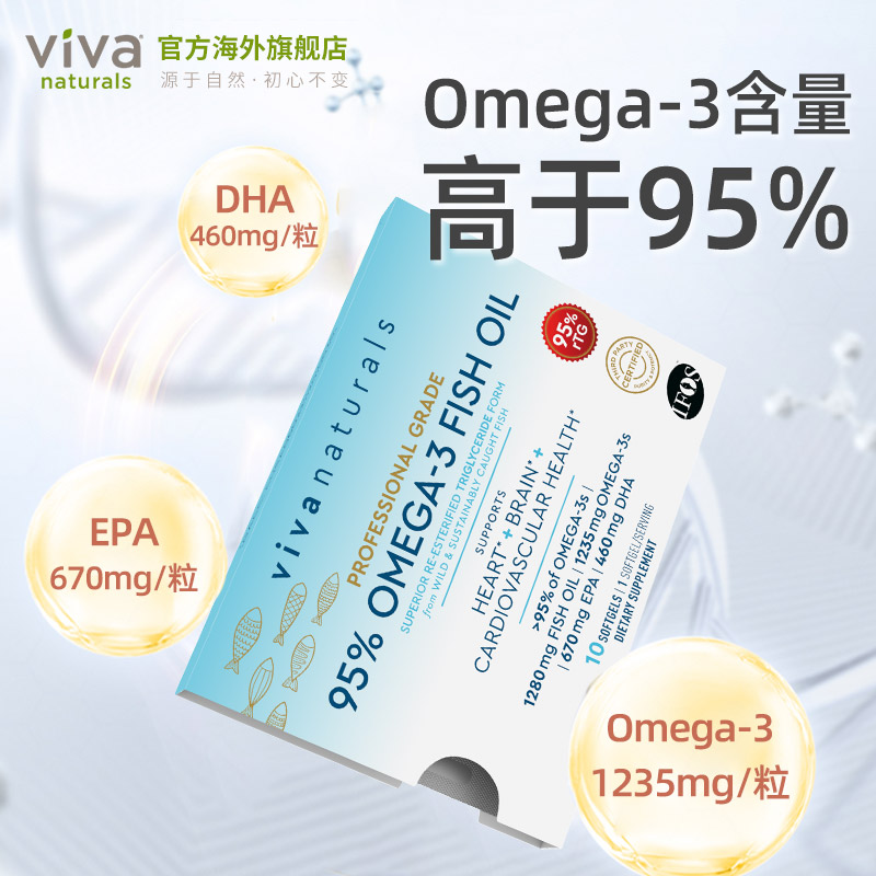 88VIP：Viva Naturals Viva进口鱼油Omega3 10粒 18.91元包邮（折扣）