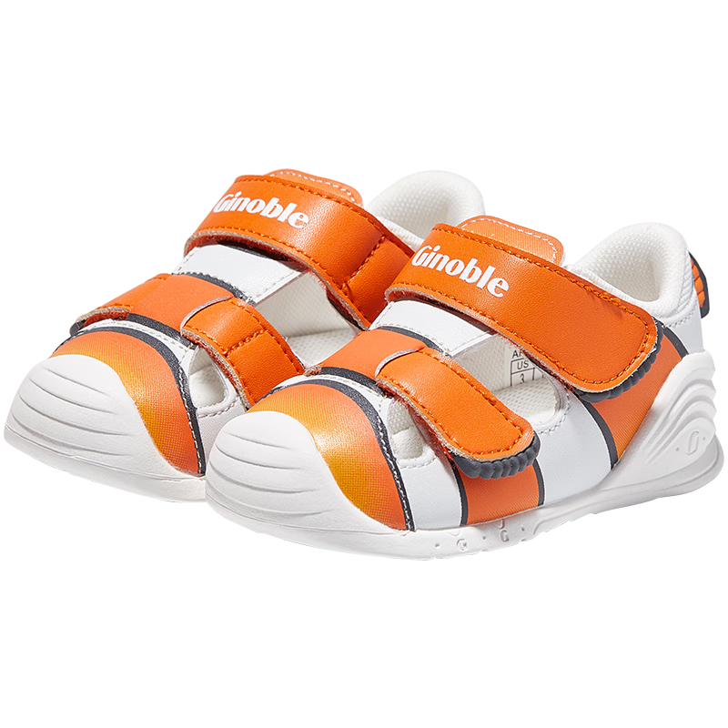 基诺浦（ginoble）步前鞋夏季凉鞋8-18个月婴儿学步宝宝关键机能鞋GB2080 橙色/