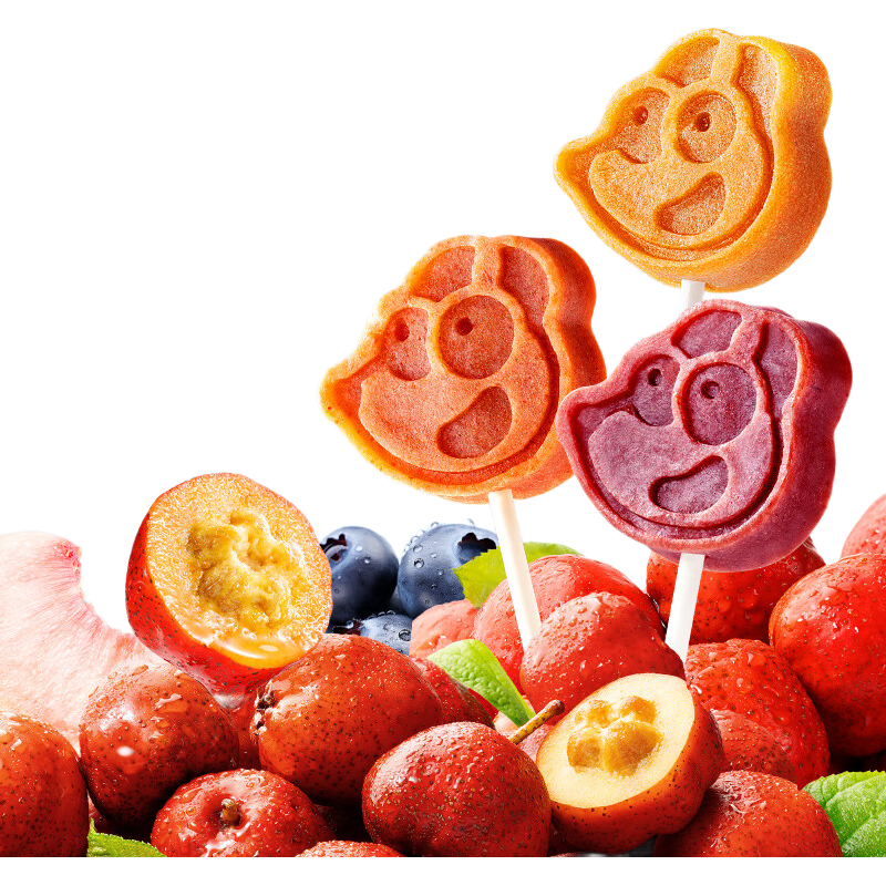小鹿蓝蓝 山楂棒棒糖宝宝零食儿童鲜果膳食纤维1岁以上 山楂水果棒3袋/318g 