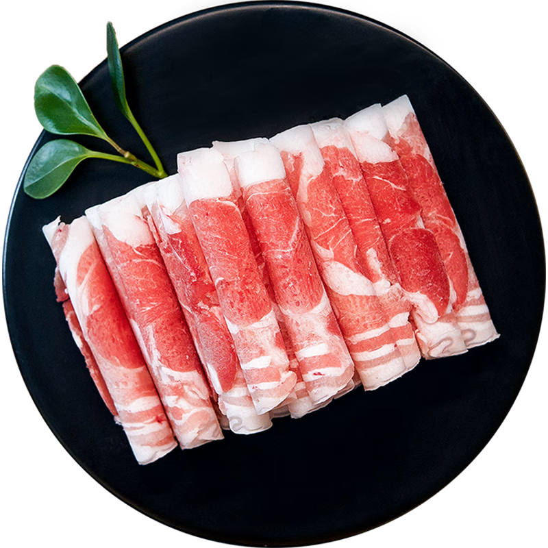 鲜京采 内蒙古羔羊原切羊肉卷1kg(250g*4包) 羊肉片生鲜 火锅食材 64.9元包邮