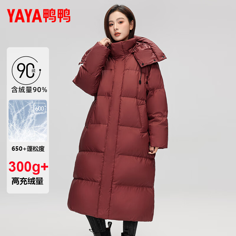 鸭鸭羽绒服 鸭鸭 女士长款过膝羽绒服 10168087185116 399元