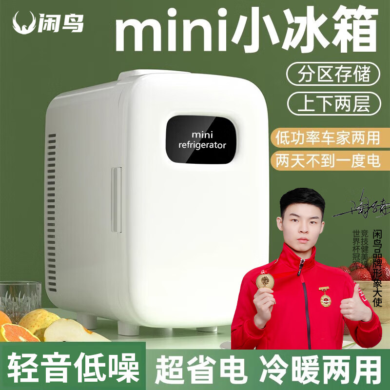 闲鸟 车载冰箱迷你mini小型冷藏箱车家两用宿舍出租房化妆品母乳制冷箱 198