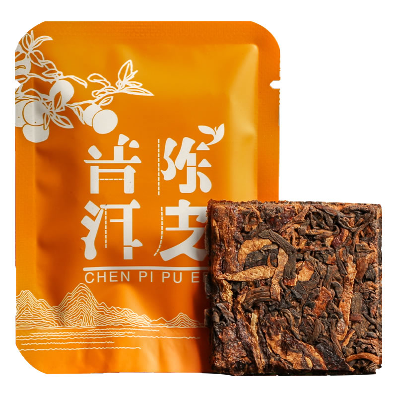 龙问号 普洱茶 熟茶 十一年陈料 新会陈皮普洱茶 小方片茶叶 250g 29.99元（需