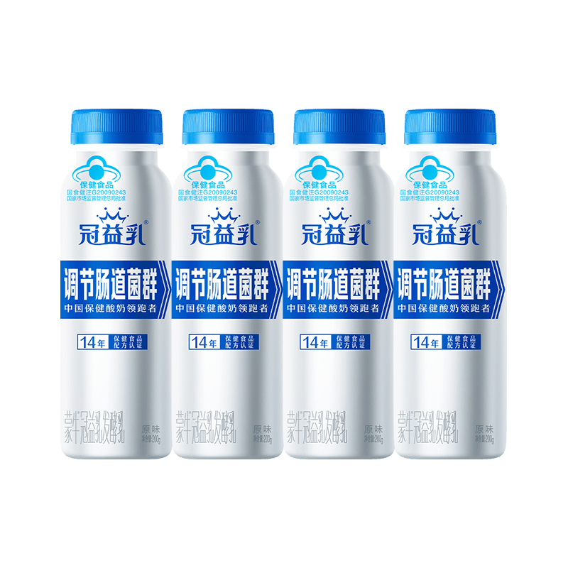 蒙牛 冠益乳健字号免疫力发酵乳 200g×4瓶 13.6元
