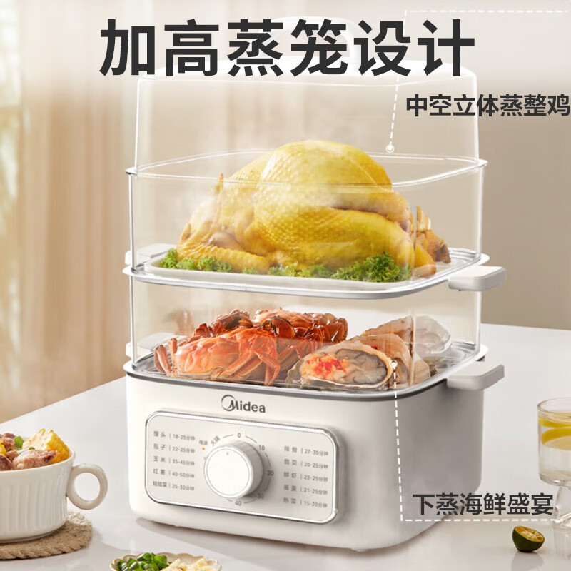 以旧换新补贴：Midea 美的 MZ-ZGE2323Z03X 电蒸锅炖蒸煮一体 139.62元包邮（双重