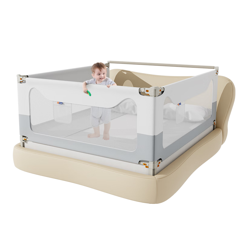 PLUS会员：M-CASTLE MC402 婴儿床护栏 单面装 北欧绿63.41元包邮?（需用券） 63.41