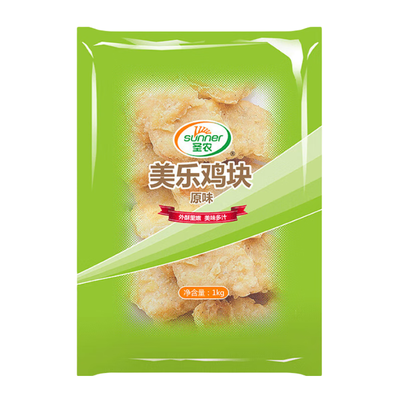 圣农 鸡块原味2斤白羽鸡油炸鸡块裹粉炸鸡块半成品生鲜冷冻食材 58.68元3件