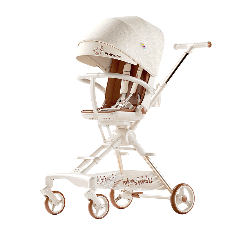 PLUS会员，京东百亿补贴：（PLAYKIDS）普洛可 婴幼儿推车 便携可折叠溜娃车 
