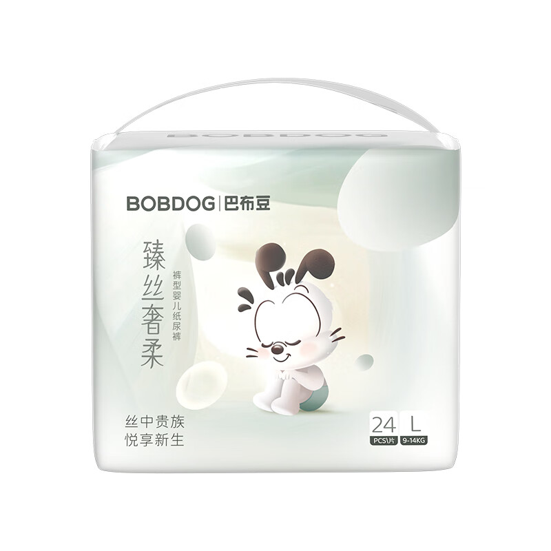 BoBDoG 巴布豆 臻丝奢柔拉拉裤奢护透气L24片(9-14KG)婴儿尿不湿 16元（需买4件