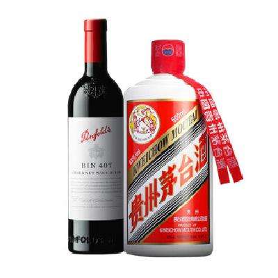 京东百亿补贴：茅台 飞天 53度 500ml+奔富 BIN138 750ml “太富”组合 2399元 包邮