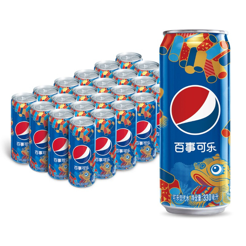 88VIP：pepsi 百事 可乐 碳酸饮料细长罐 330ml*24罐整箱（包装随机） 37.91元（需