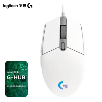 logitech 罗技 G102 二代 有线鼠标 白色 119元