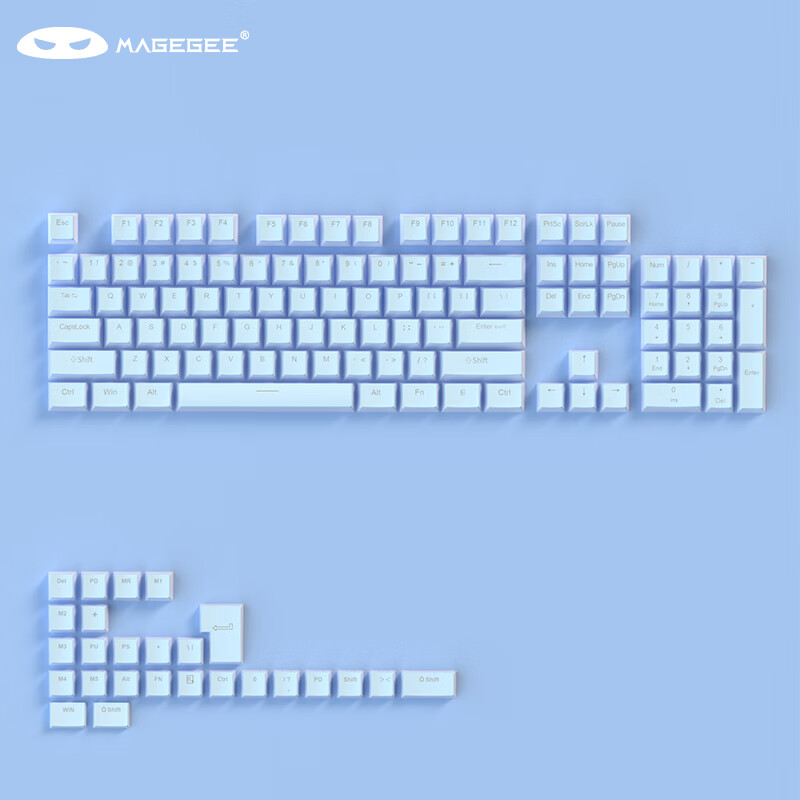 MageGee 布丁键帽 键盘拼装 双皮奶配色 透光键盘 蓝色 29元