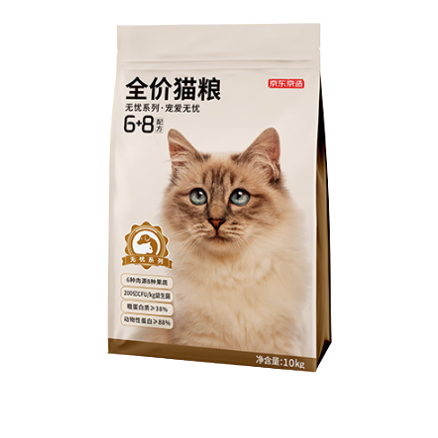 京东京造 鸡肉蛋黄冻干双拼全阶段猫粮 10kg 200.58元