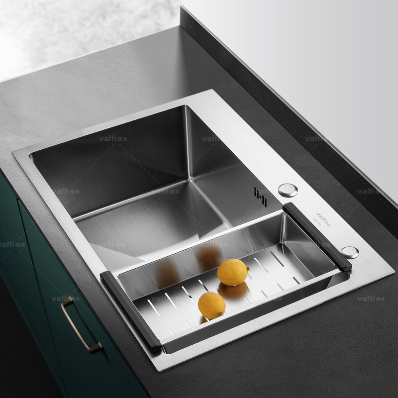 vatti华帝304不锈钢手工加厚水槽洗碗池大容量单槽洗菜盆092106l