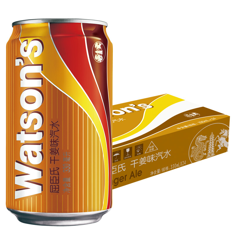 88VIP:屈臣氏 苏打水干姜味330ml*24罐 70.49元