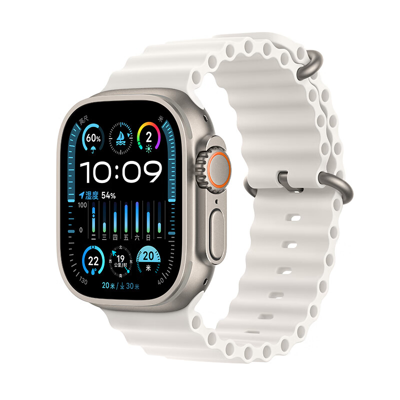 Plus会员：Apple Watch Ultra2 智能手表49毫米 钛金属表壳白色海洋表带 蜂窝款 5571.01元
