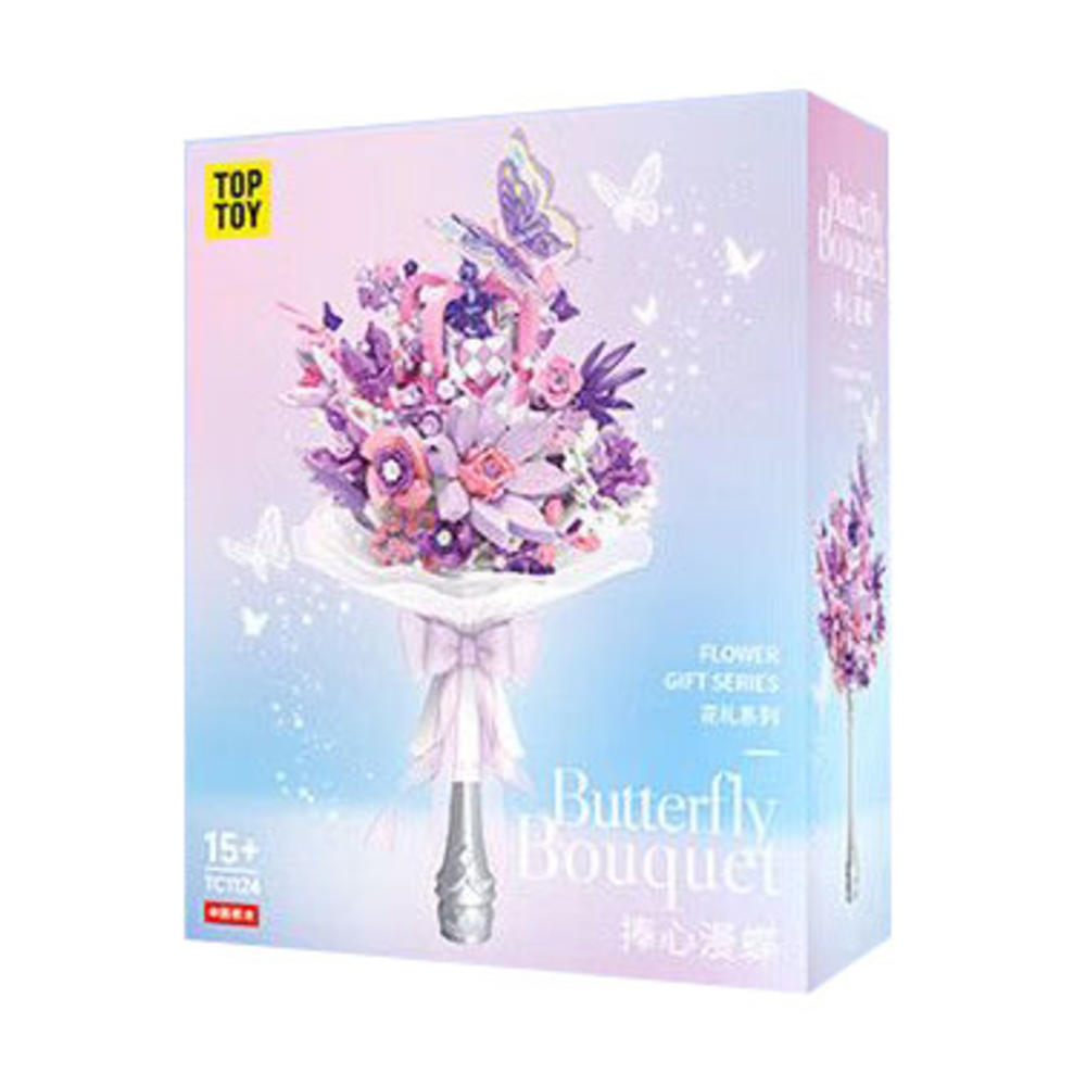 新品发售：TOPTOY 浪漫永恒花礼手捧花系列 TC1124 捧心漫蝶 149元