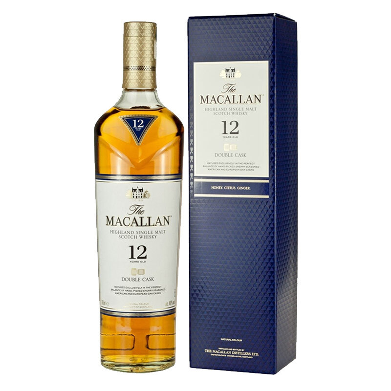 MACALLAN 麦卡伦 苏格兰 单一麦芽威威士忌麦卡伦12年蓝钻双桶 700ml 535元