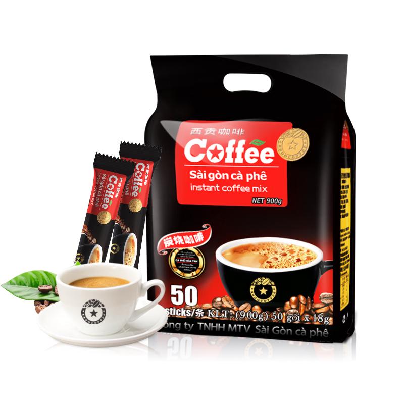 西贡咖啡 炭烧 三合一速溶咖啡 900g 9.9元