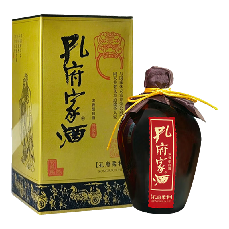 孔府家 柔和 浓香型白酒 52度 500ml 单瓶装 29.6元包邮（需试用）