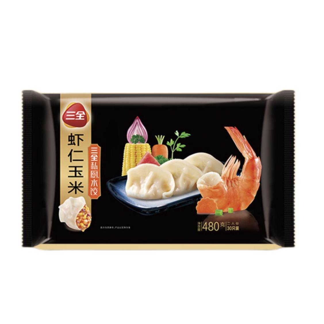 三全 私厨 虾仁玉米水饺 480g 12.75元