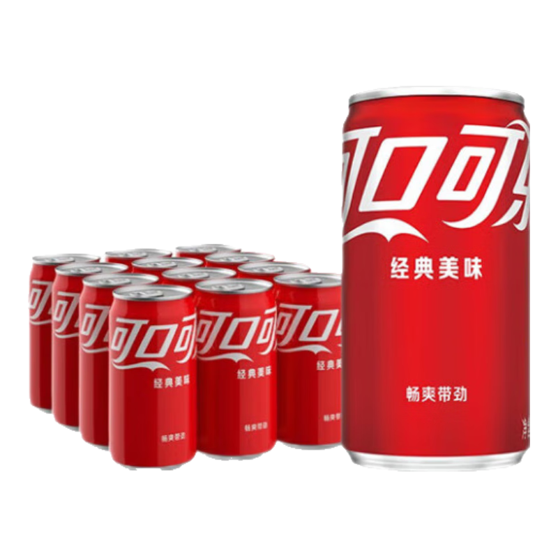可口可乐（Coca-Cola）汽水 碳酸饮料 200ml*12罐 迷你摩登罐 新老包装随机发货 