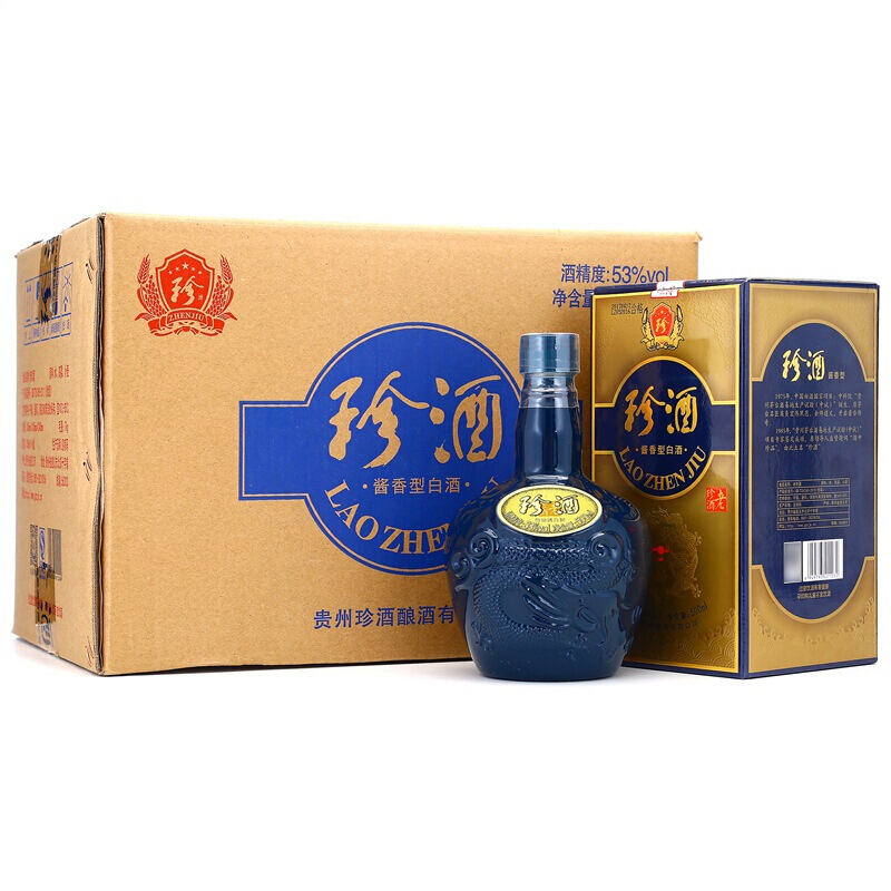 珍酒 老珍酒 53度 酱香型白酒 500ml*6瓶 560元（需用券）