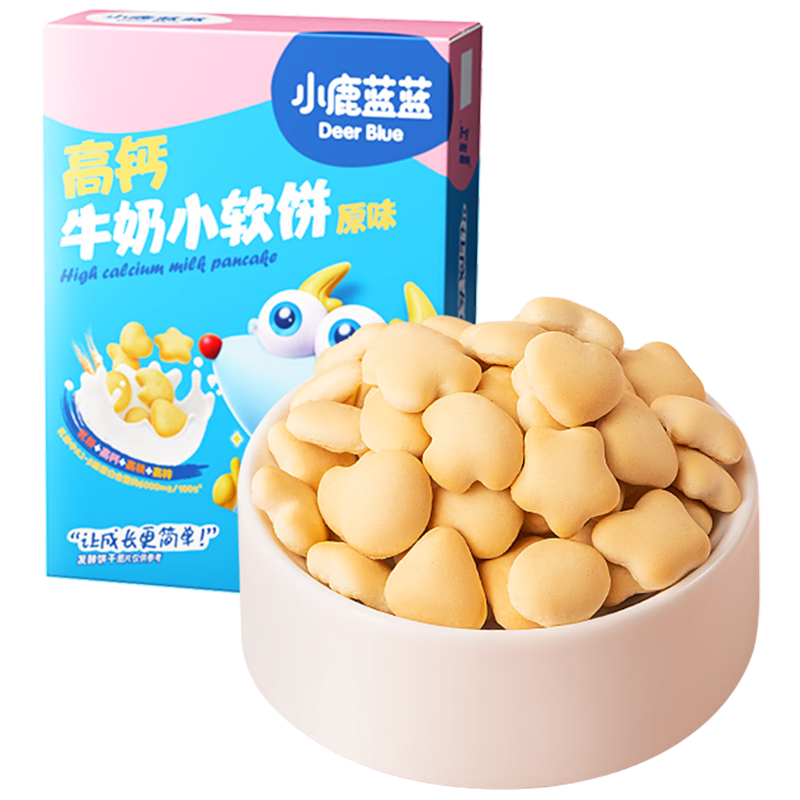 小鹿蓝蓝 高钙牛奶小软饼 纯真奶香小饼干 原味60g 6.57元（需买3件，需用券