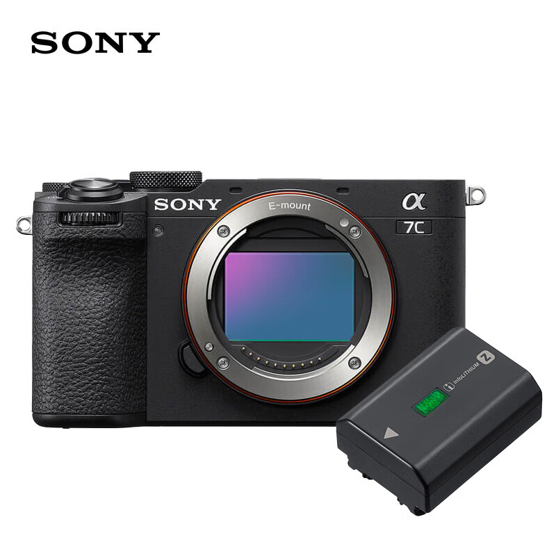 SONY 索尼 Alpha 7C II 新一代全画幅微单相机 轻便小巧 简易操控 黑色+NP-FZ100充