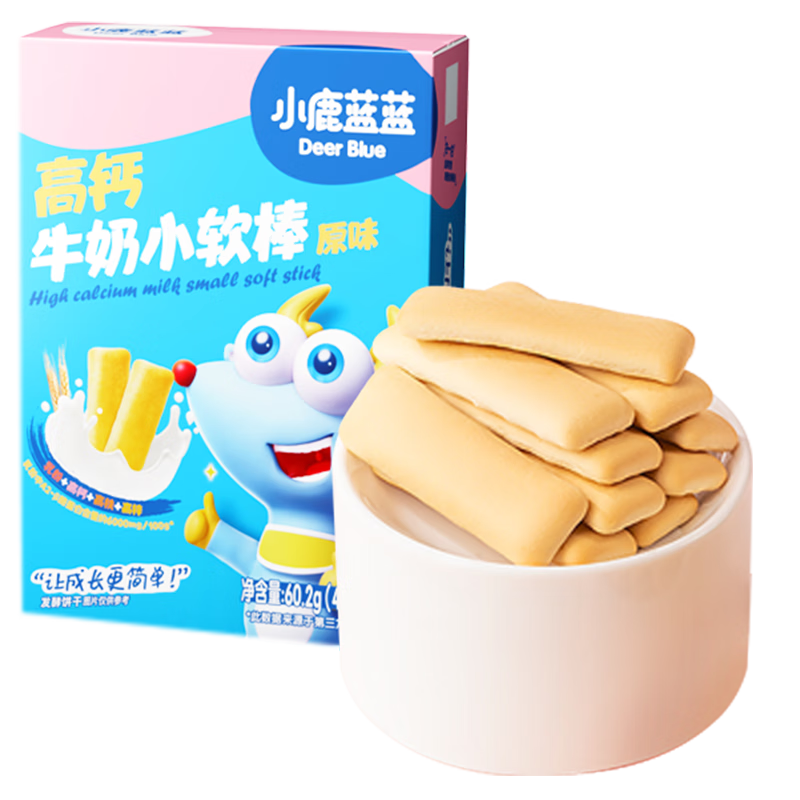 小鹿蓝蓝 高钙牛奶小软棒 奶香小饼干 好抓握原味60g 6.56元（需买3件，需用