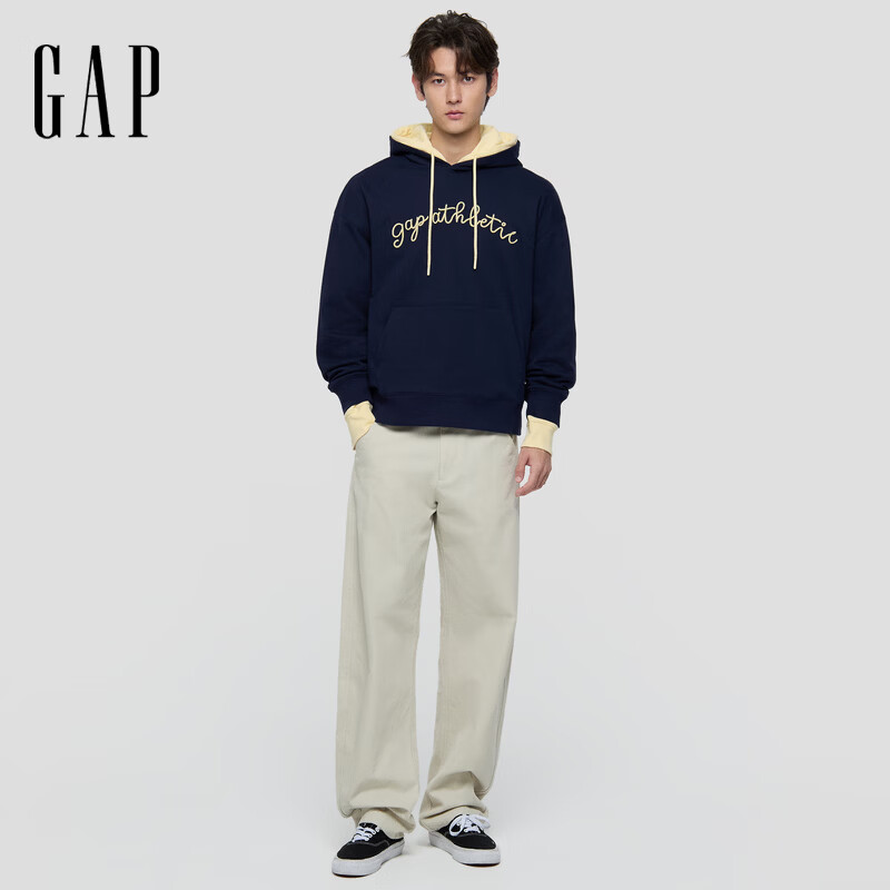 Gap 男女装秋季logo刺绣毛圈套头连帽卫衣休闲上衣854715海军蓝 M 亚洲尺码 114元 - 线报酷