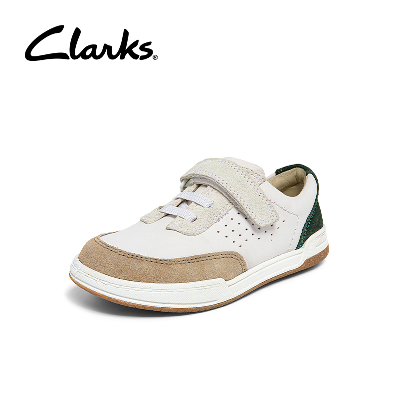 Clarks 其乐 童鞋春夏时尚男女童小白鞋拼色魔术贴休闲运动鞋板鞋 87.47元（