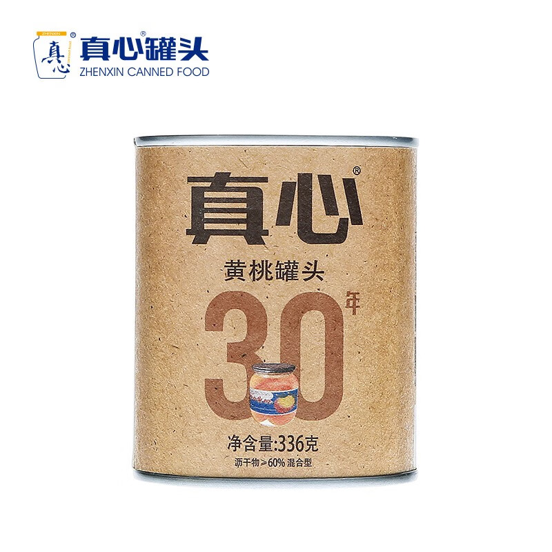 真心 三十年黄桃 水果糖水罐头 336g*6罐 过年年货餐后零食送老人 25年7月到