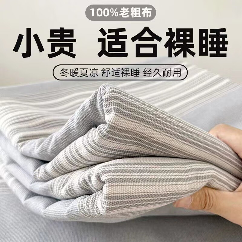 斐皇 纯棉100%老粗布床单 淡 120*230cm 1.0 19.72元（需用券）