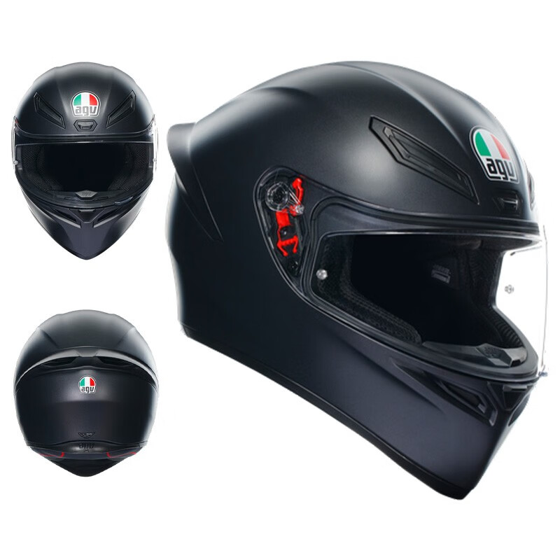 AGV 头盔K1S摩托车头盔男女四季机车防雾全盔赛道跑盔3C认证K1 K1哑黑 L（适合