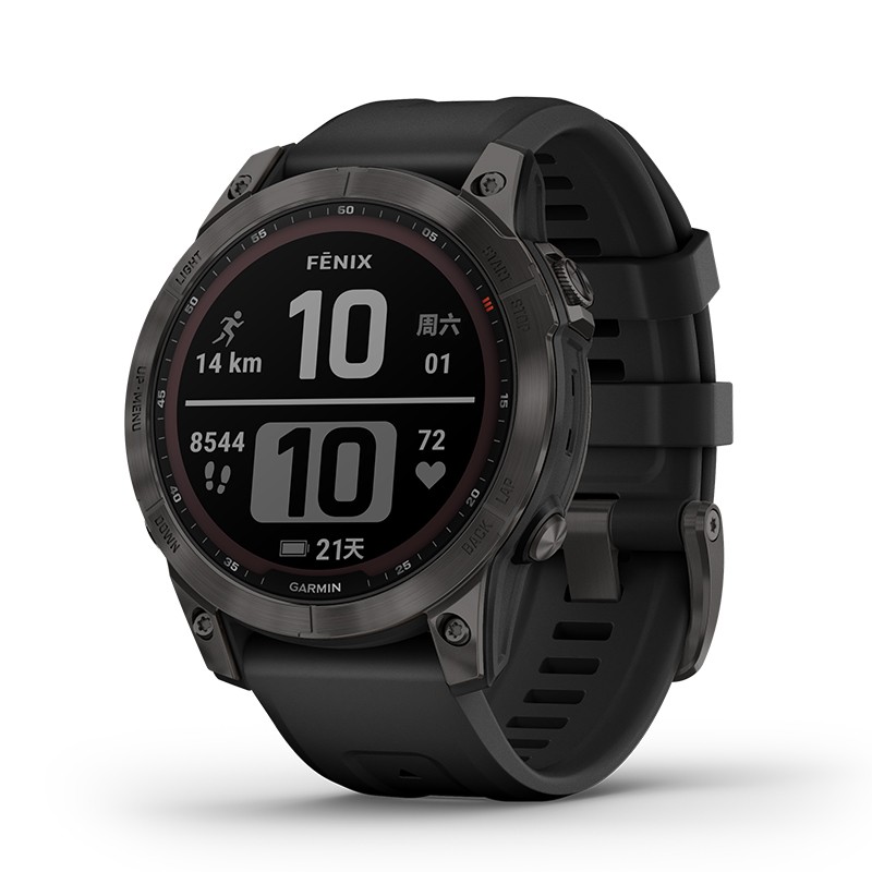 GARMIN 佳明 Fenix7太阳能蓝宝石DLC 户外运动手表 碳黑旗舰版 3699元 包邮（需50